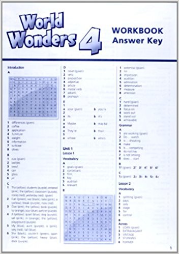 World Wonders 4 Workbook with overprint Key