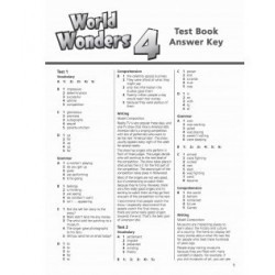 World Wonders 4 Test Book Answer Key